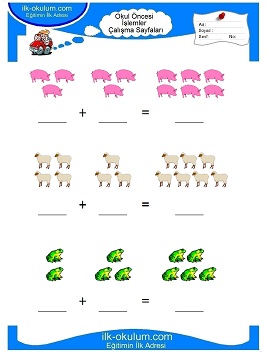 Çocuklar İçin toplam işlemi yaprak testleri 